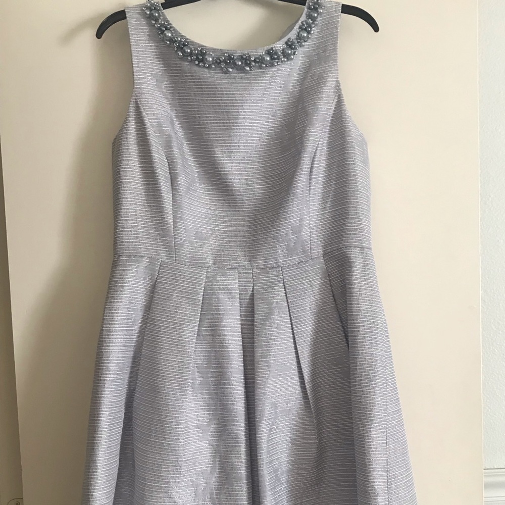 Tahari beaded neckline cocktail dress